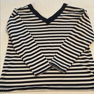 J. Jill Striped V-Neck Long Sleeve